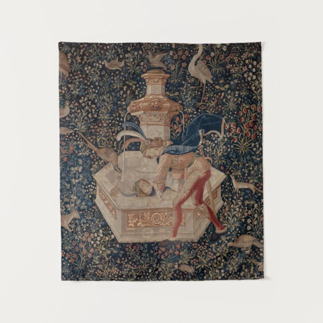 Narcissus at the Well, Mediaeval Tapestry (Front)