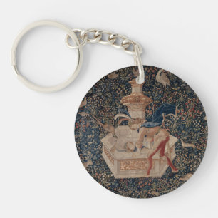 Narcissus at the Well, Mediaeval Tapestry Key Ring