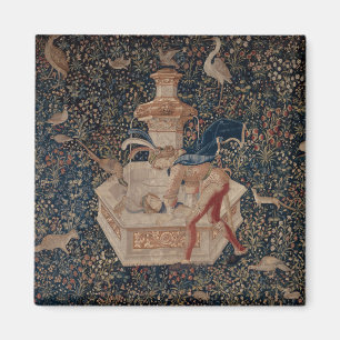 Narcissus at the Well, Mediaeval Tapestry Magnet