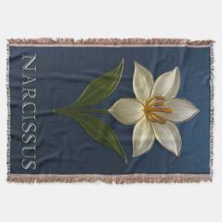 Narcissus Blume - Modern botanical art Throw Blanket