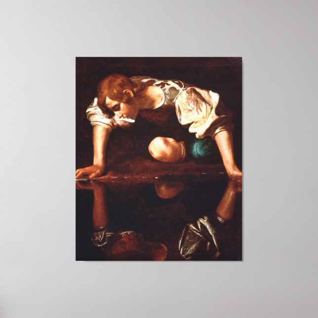 Narcissus by Caravaggio (1599) Canvas Print (Front)