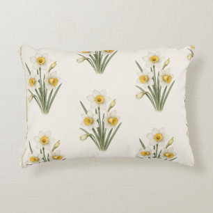 Narcissus,December Birth Flower Botanical Artwork Decorative Cushion