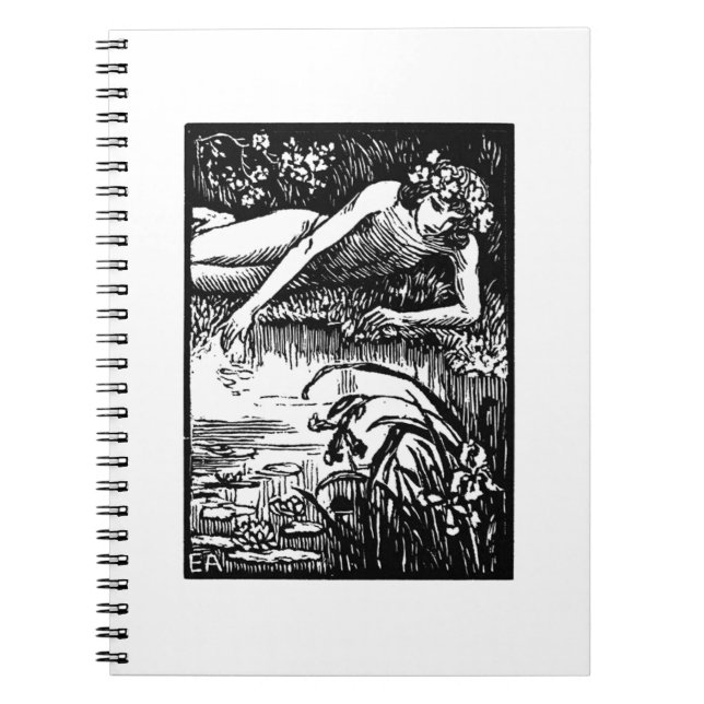 Narcissus Emile Alder Vintage Woodcut Print Notebook (Front)