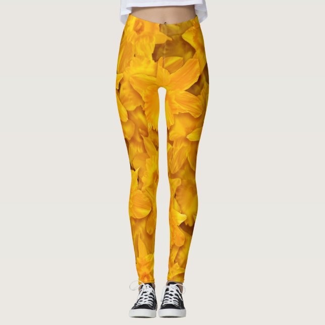 Narcissus Flowers Leggings (Front)
