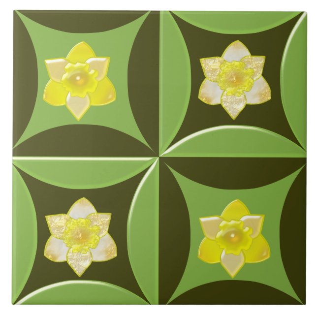 Narcissus in the Hole in the Barn Door Tile (Front)
