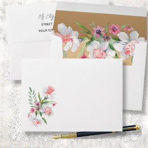Narcissus on Champagne Return Addressed Envelope