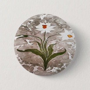 Narcissus On Marble 6 Cm Round Badge