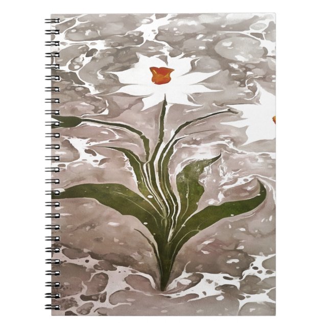 Narcissus On Marble Spiral Notebook (Front)