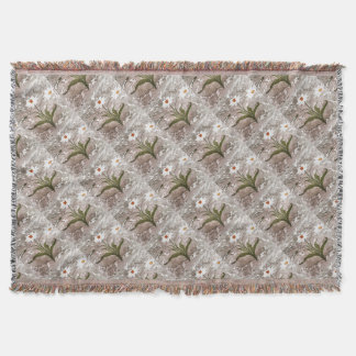 Narcissus On Marble Throw Blanket