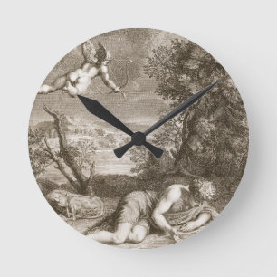 Narcissus Transformed into a Flower, 1730 (engravi Round Clock