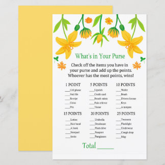 Narcissus What's in your purse game