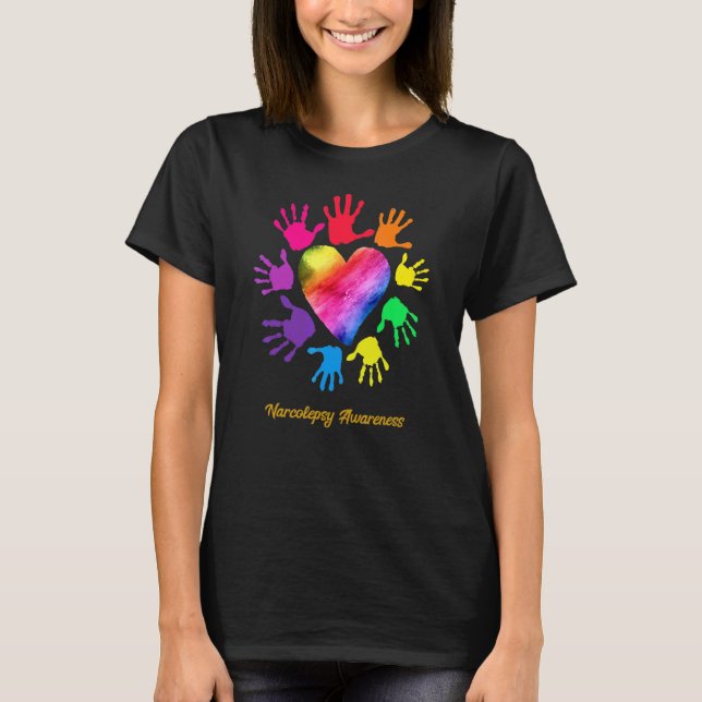 Narcolepsy Awareness Hands Narcolepsy T-Shirt (Front)