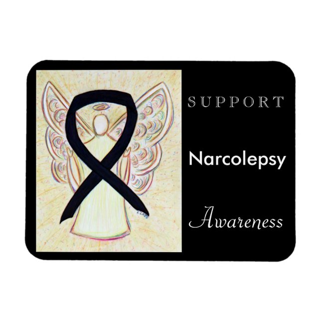 Narcolepsy Awareness Ribbon Angel Custom Magnet (Horizontal)