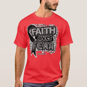 Narcolepsy Awareness Ribbon Faith Over Fear Leopar T-Shirt