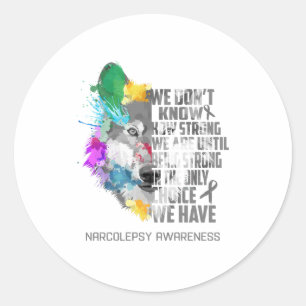 Narcolepsy Awareness Ribbon Support Gifts Classic Round Sticker