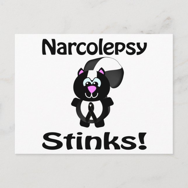 Narcolepsy Stinks Skunk Awareness Design Postcard (Front)