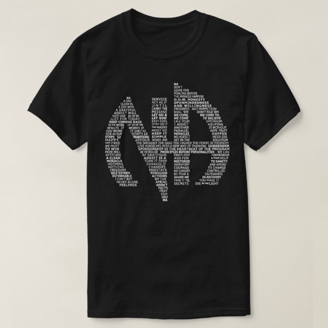 Narcotics Anonymous Logo Slogans Symbol NA AA Gift T-Shirt (Design Front)
