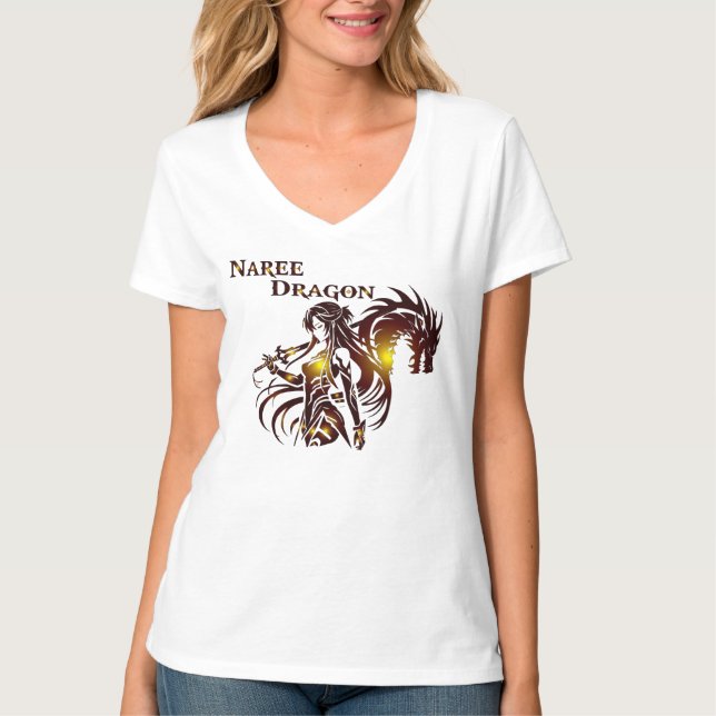 Naree Dragon Women V-Shirt T-Shirt (Front)