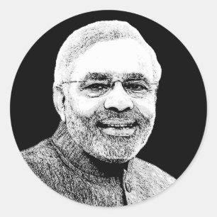 Narendra Modi Classic Round Sticker