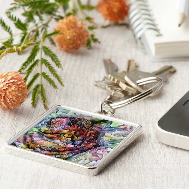 Nari and the Flowers Key Ring (Side)