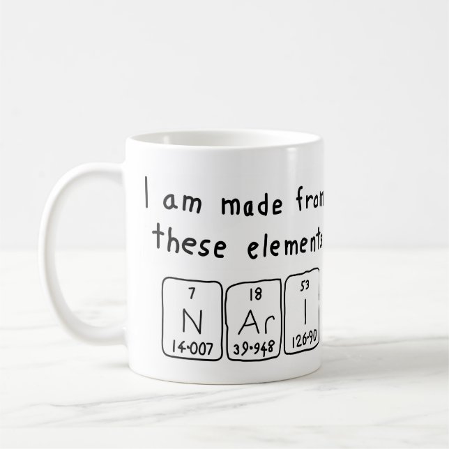 Nari periodic table name mug (Left)