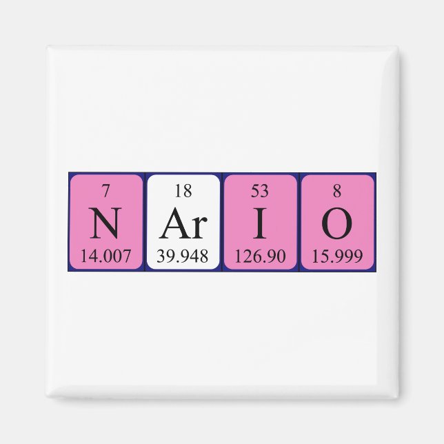 Nario periodic table name magnet (Front)