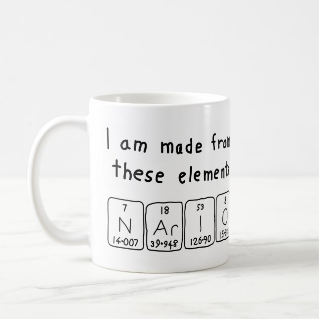 Nario periodic table name mug (Left)