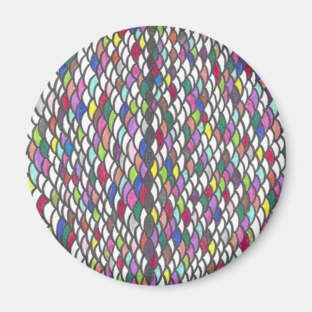 Narmin | Colorful Repeating Hand-Drawn Pattern Magnet (Front)