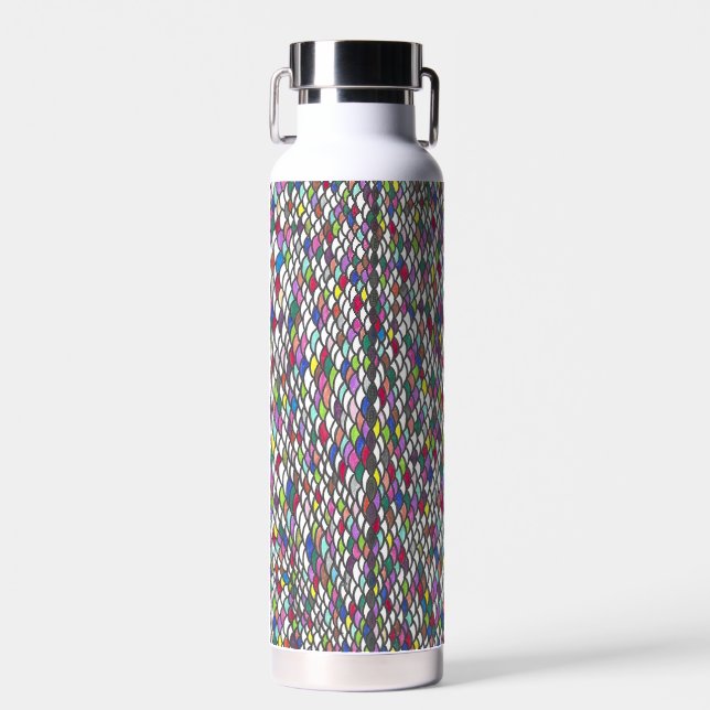 Narmin | Colorful Repeating Hand-Drawn Pattern Water Bottle (Front)