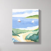 Narragansett Bay | Sailboat Coastal RI Watercolor