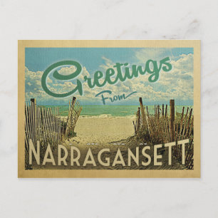 Narragansett Postcard Beach Vintage Travel