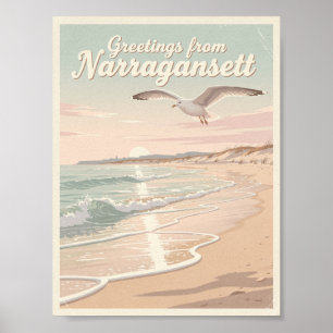 Narragansett, Rhode Island – Coastal Waves Poster