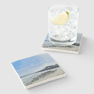 Narragansett Town Beach Rhode Island Painted Stone Coaster