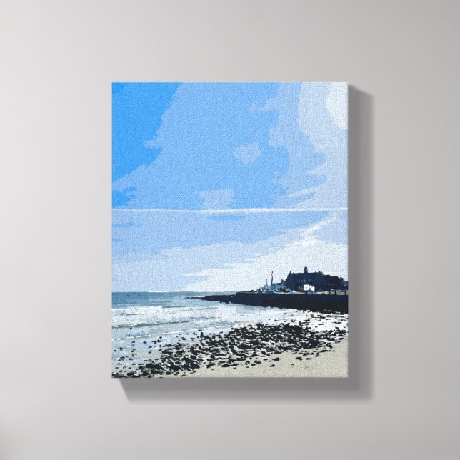 Narragansett Town Beach Rhode Island Painting Canvas Print (Front)