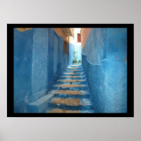 Narrow Blue Stairway in Morocco