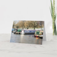 Narrow Boats Frozen Canal