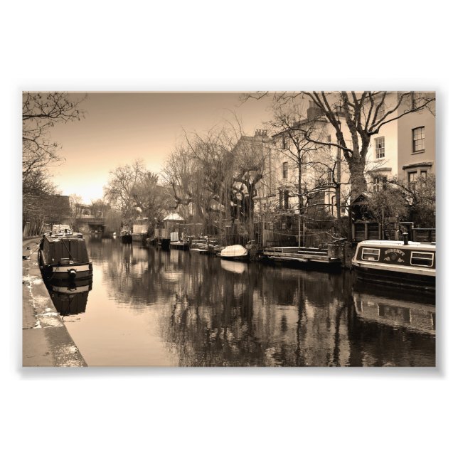 Narrow Boats Regent's Canal Camden London UK Photo Print (Front)
