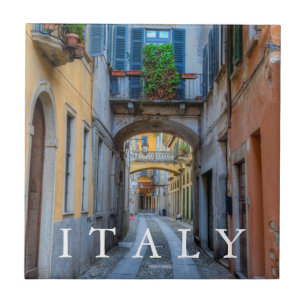 Narrow city street, Italy Tile