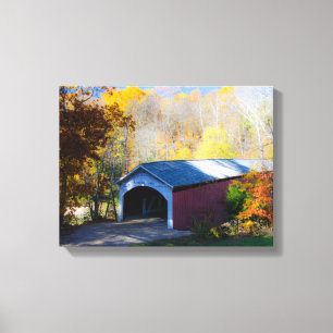 Narrow Covered Bridge Parke County, Indiana Canvas Print