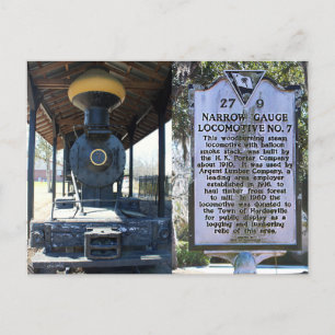 Narrow Gauge Locomotive Postcard