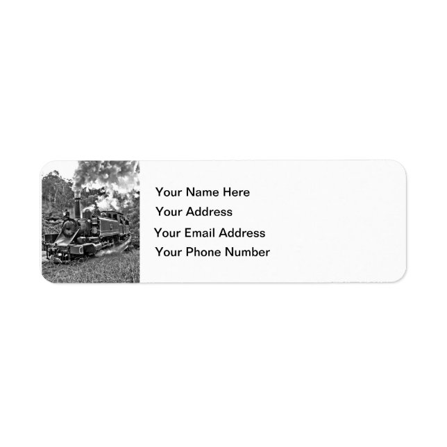 Narrow Gauge Steam Train Black and White (Front)