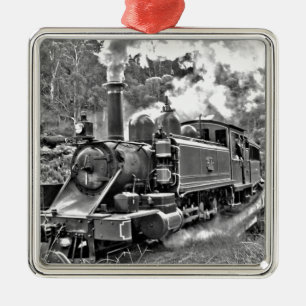 Narrow Gauge Steam Train Puffing Engine Metal Tree Decoration