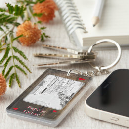 narrow italian street - father's day key ring