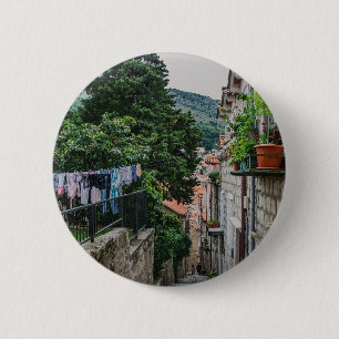 Narrow stone street in Dubrovnik 6 Cm Round Badge