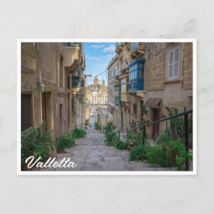 Narrow stone street in Malta Postcard