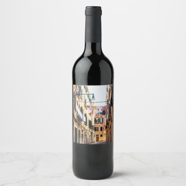 Narrow street in Venice Wine Label (Front)