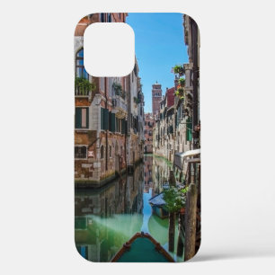 Narrow street with canal in Venice iPhone 12 Case