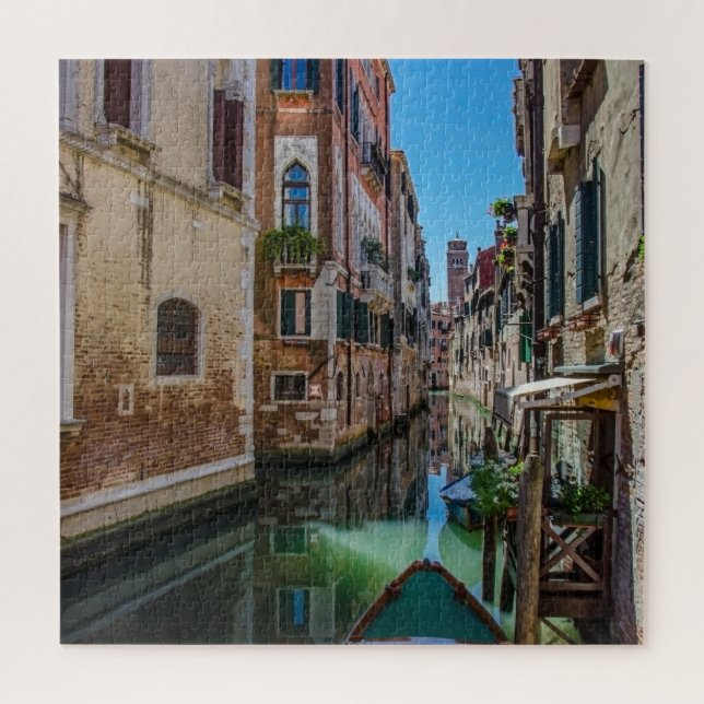 Narrow street with canal in Venice Jigsaw Puzzle (Vertical)
