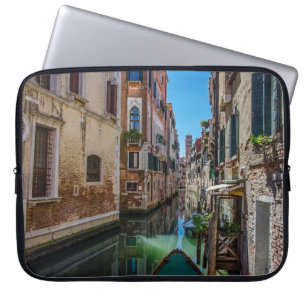 Narrow street with canal in Venice Laptop Sleeve