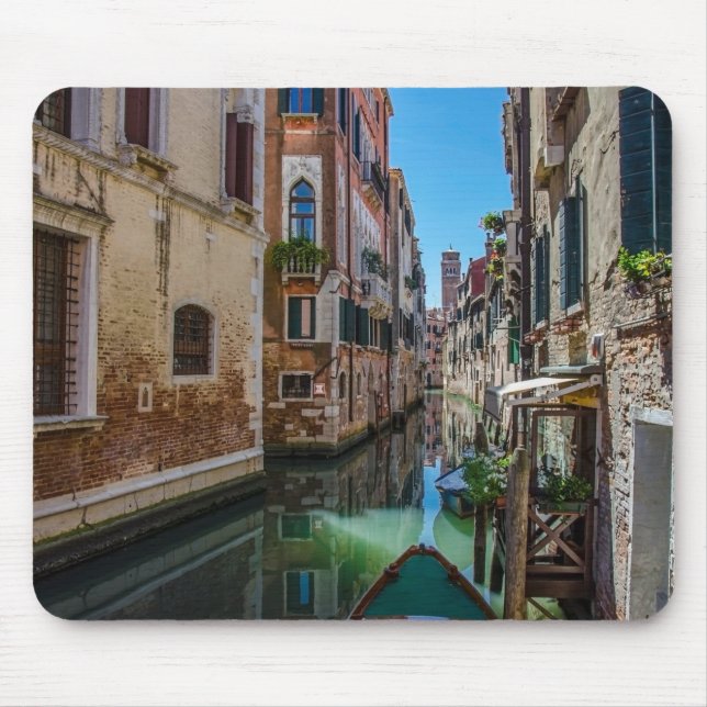 Narrow street with canal in Venice. Mouse Pad (Front)